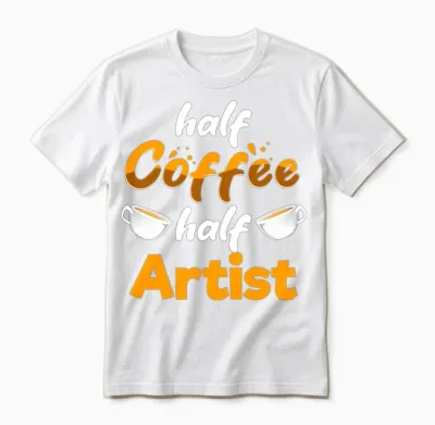 Half Coffee Half Artist Funny Art Humor Designer Unisex T-Shirt - White
