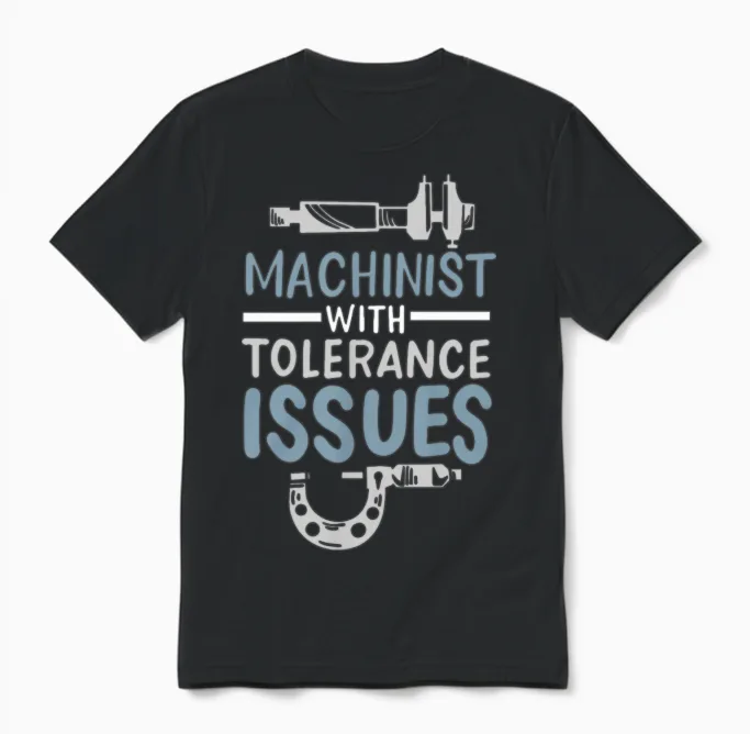 Funny Machinist with Tolerance Issues Engineer Unisex T-Shirt in Black