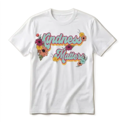 Kindness Matters Retro Unisex T-Shirt - White
