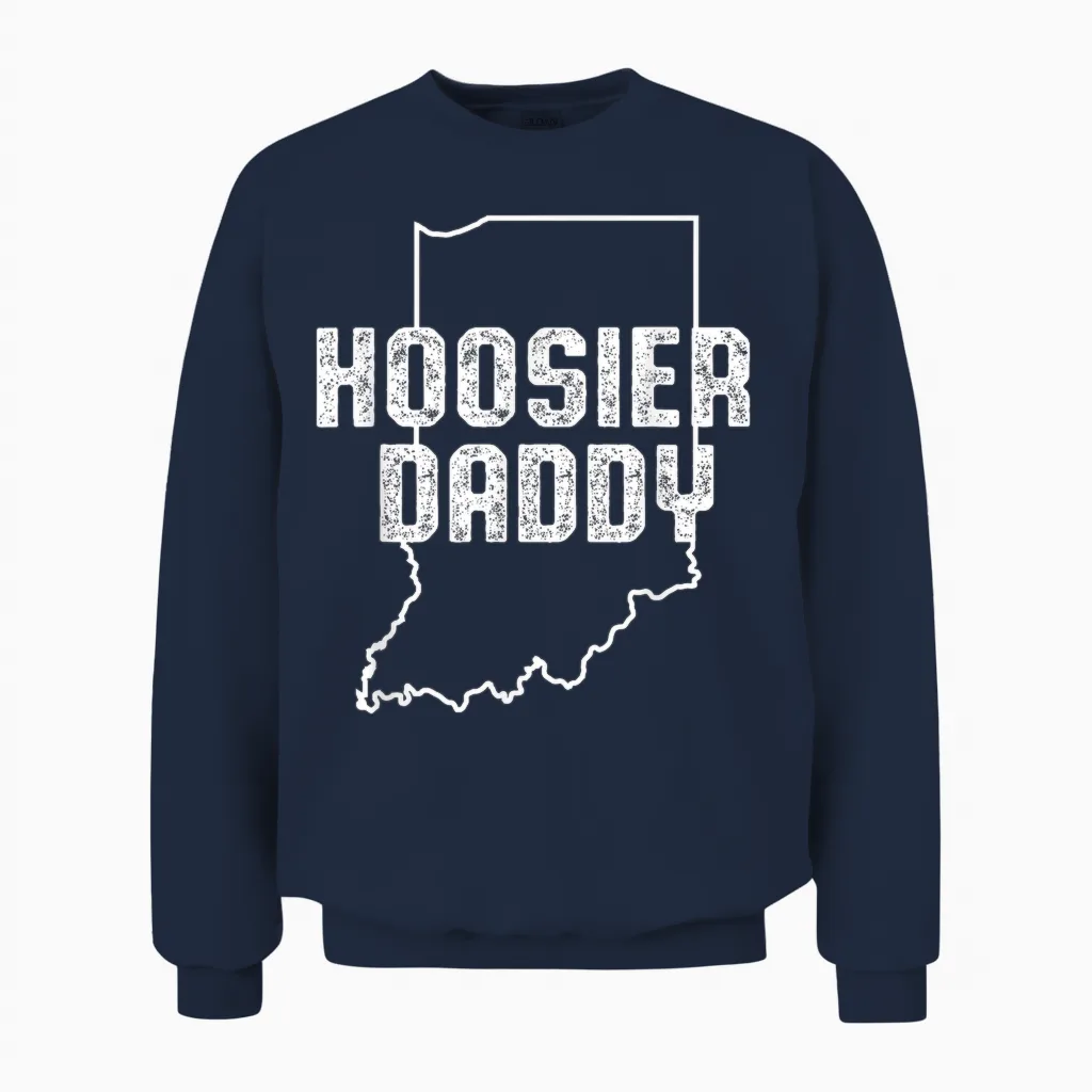Indiana Hoosier Dad Unisex Sweatshirt in Navy