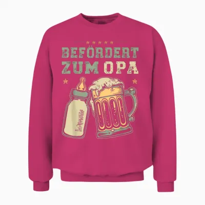 T-Shirt with German Text "befördert Zum Opa Werdender Opa Baby" Unisex Sweatshirt - Heliconia