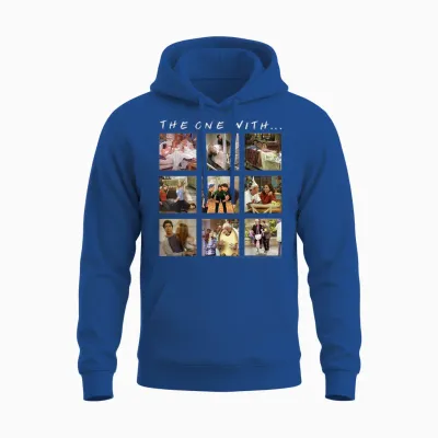 Friends Group Shot the One with Character Panels Unisex Hoodie - Royal