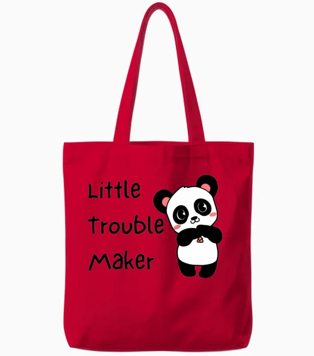Little Trouble Maker Tote Bags in Red