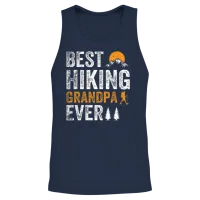 Best Hiking Grandpa Ever - Outdoor Hiking Grandpa Unisex Tank Top - Navy – 2
