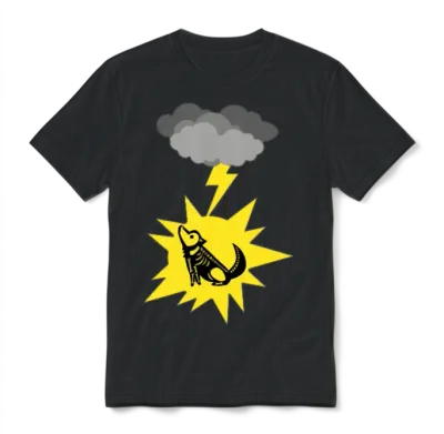 Bolt Dog Unisex T-Shirt - Black
