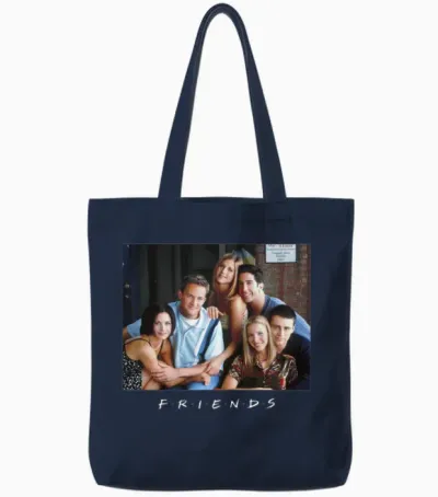 Friends Photo Logo Tote Bags - Navy