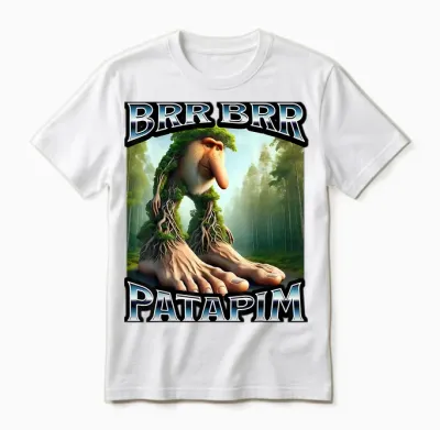 Brr Brr Patapim Italian Brainrot T-Shirt, Black, S Unisex T-Shirt - White