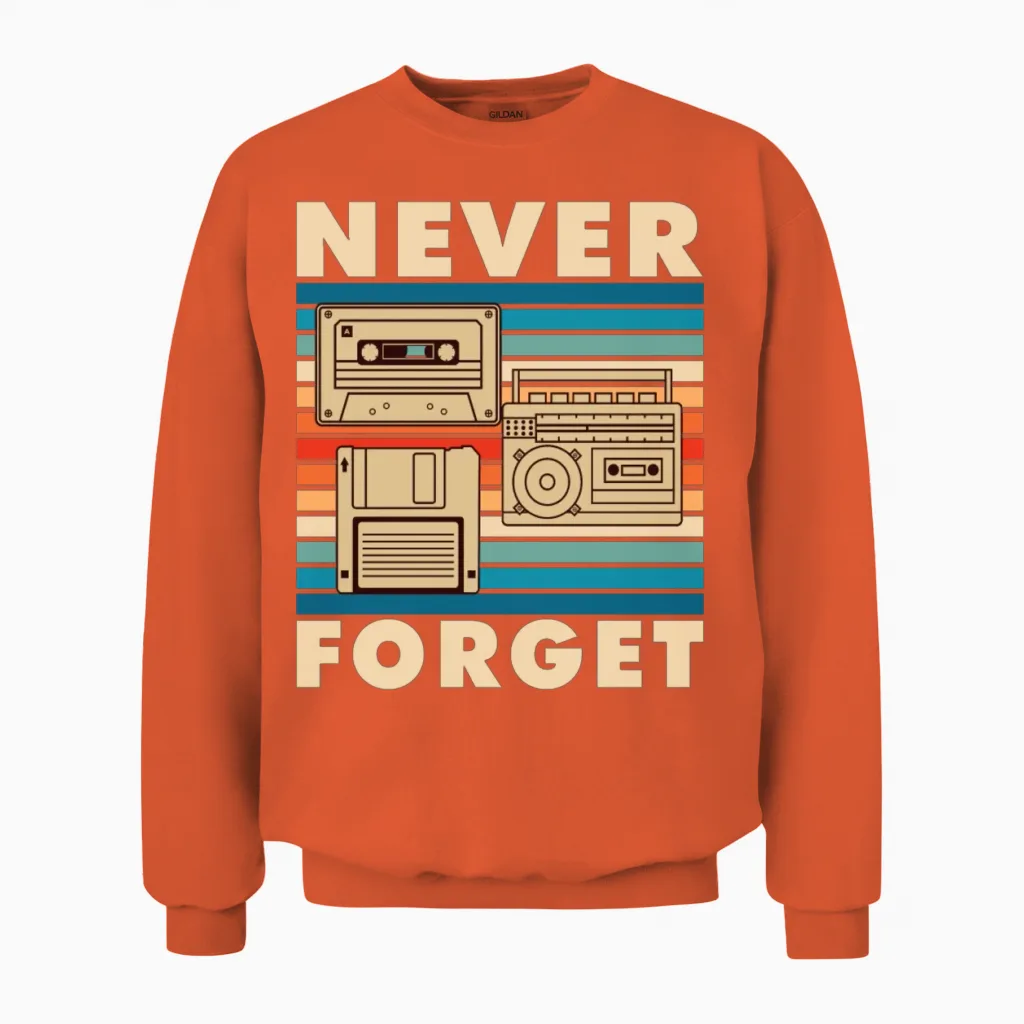 Retro Fashion Unisex Sweatshirt in Orange
