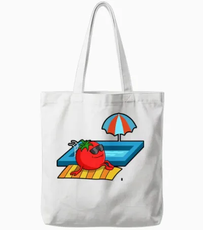 Funny Tomato Outfit Tote Bags - White