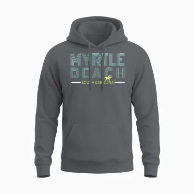 Myrtle Beach Retro Unisex Hoodie - Charcoal