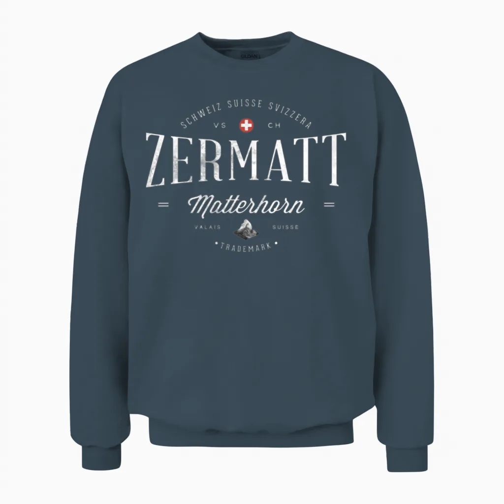 Zermatt Matterhorn Switzerland 1291 Unisex Sweatshirt in Dark Heather