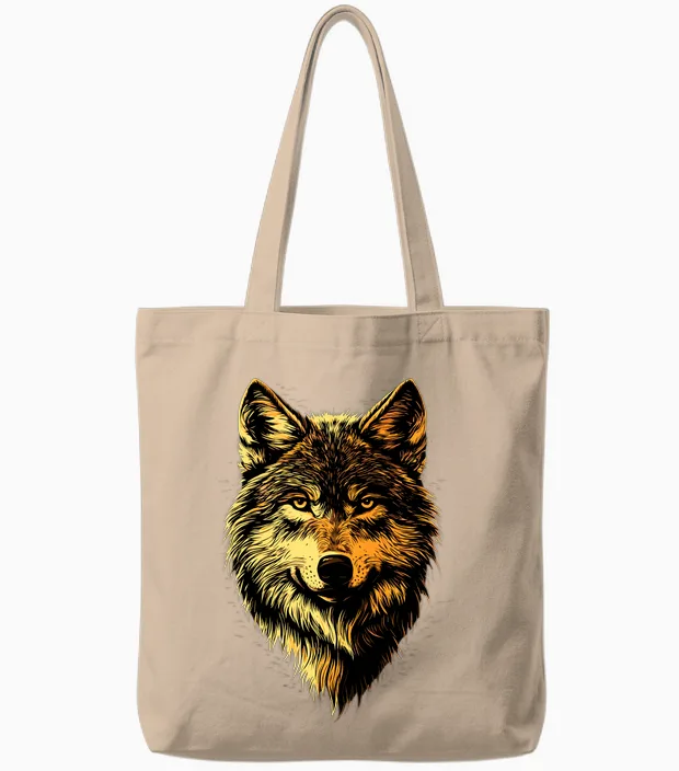 Loup Motif J'aime Les Loups Meute De Loups Loup Sauvage Manche Longue Tote Bags in Natural