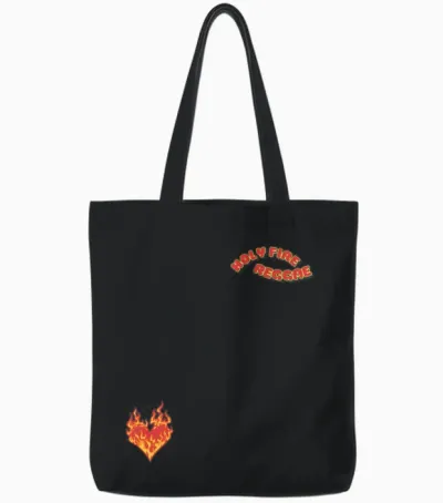 Holy Fire Reggae Heart Tote Bags - Black
