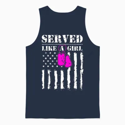 Served Like a Girl Unisex Tank Top - Navy