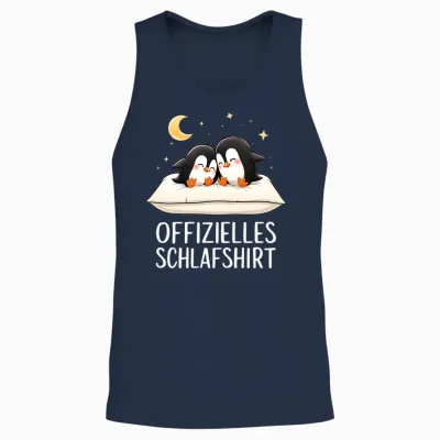 Official Penguin Penguin Long Sleeve Sleep Shirt, Black Unisex Tank Top - Navy