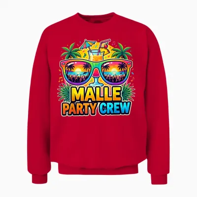 Malle Party Crew Mallorca Strand Urlaub Unisex Sweatshirt - Red