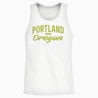 Retro Portland Oregon Unisex Tank Top - White