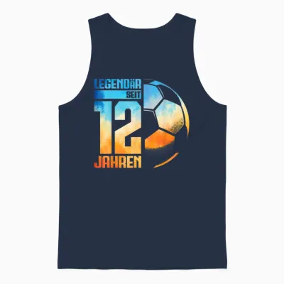 12th Birthday Retro Football Player 12 Years Boy Kids T-Shirt, Black, S Unisex Tank Top - Navy