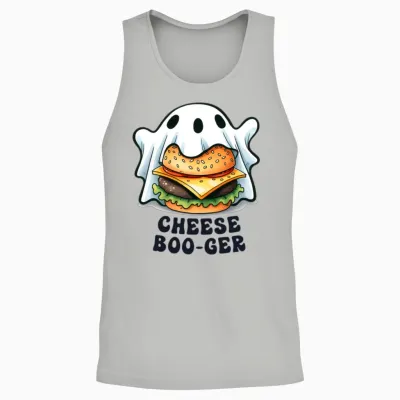 Funny Cheese Burger Unisex Tank Top - Ash
