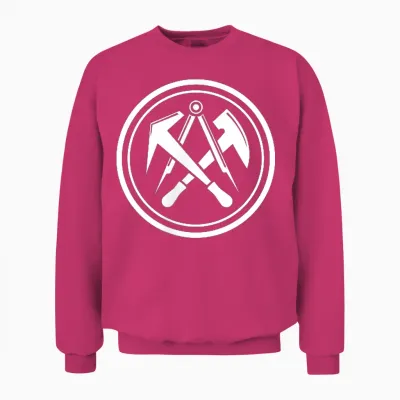 Dachdecker Traditionelles Rundes Zunftwappen Auf Brust Unisex Sweatshirt - Heliconia