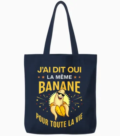 Bride to Be I Said Yes the Same Banana for Life Evjf T-Shirt, Black Tote Bags - Navy