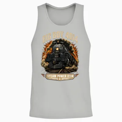 Big Boy 4014 Steam Engine Locomotive Train Vintage Railroad Unisex Tank Top - Ash