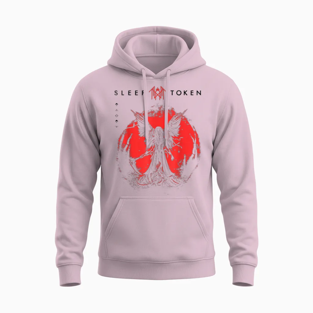 Sleep Token Tmbte Unisex Hoodie in Light Pink
