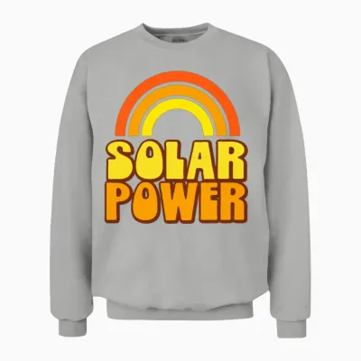 Retro Rainbow Solar Power Unisex Sweatshirt - Ash
