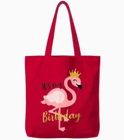 It's My the Birthday Princess Shirt, Flamingo, Für Mädchen, Kinder Tote Bags - Red