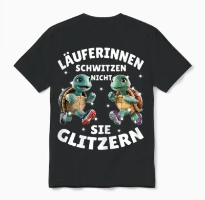 Laufen Joggen Lustig Läuferin Spruch Schildkröten Fitness Unisex T-Shirt - Black