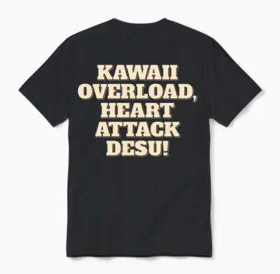 Kawaii Heart Attack Unisex T-Shirt - Black