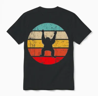Orangutan Retro Unisex T-Shirt - Black