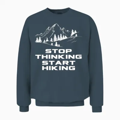 Stop Thinking Start Hiking Unisex Sweatshirt - Dark Heather