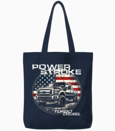 Diesel Power Stroke Truck 6.7 Coal Rolling Diesel Power Tote Bags - Navy