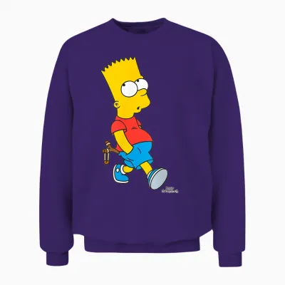 The Simpsons Bart Simpson with Slingshot Unisex Sweatshirt - Purple