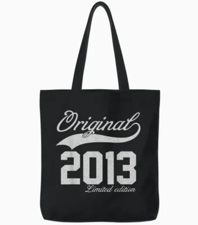 10 Years Vintage Original 2013 Limited Edition 10th Birthday T-Shirt, Black Tote Bags - Black