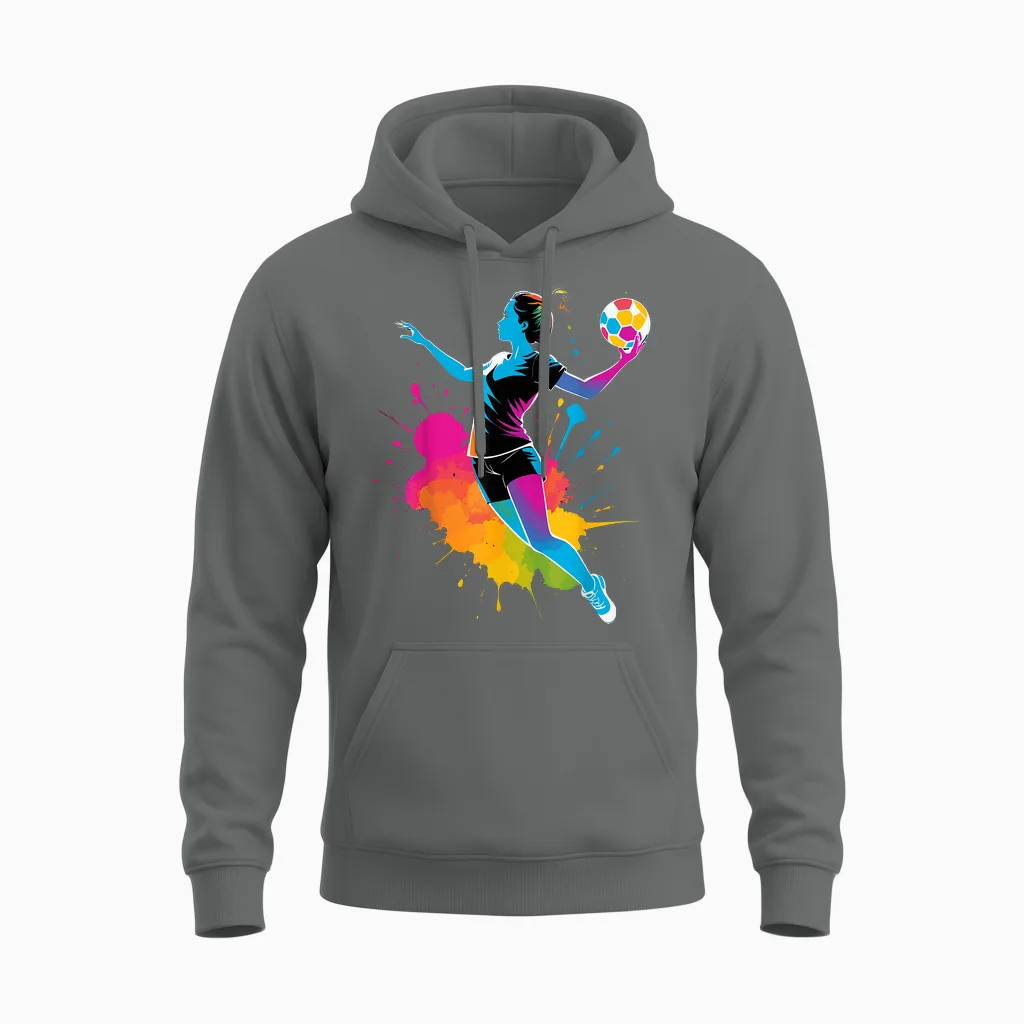 Handballer Women's / Girls' Handball T-Shirt, Black, S Unisex Hoodie in Graphite Heather