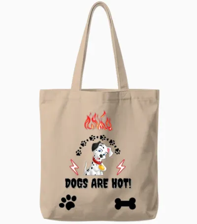 Cute Dog Lovers , Dogs Are Hot ! Tote Bags - Natural