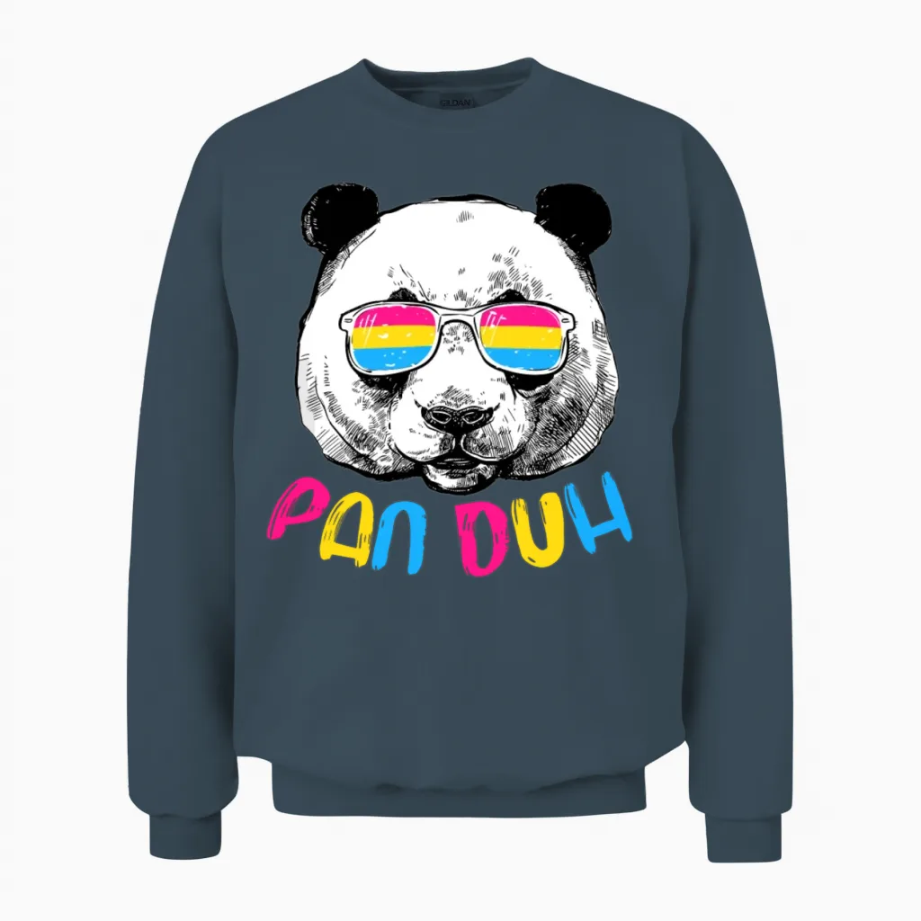 Pan Duh Pansexual Pride Flag Lgbtq Unisex Sweatshirt in Dark Heather