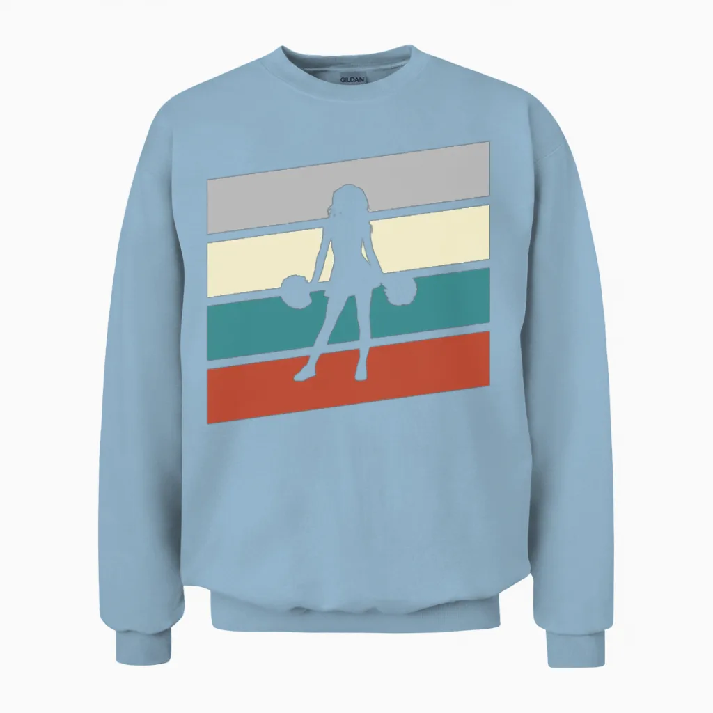 Cheerleading Retro Unisex Sweatshirt in Light Blue