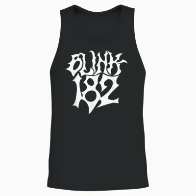 Blink 182 Gothic Logo Rock Music by Rock Off Unisex Tank Top - Black