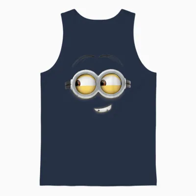 Despicable Me Minions Dave Side Smile Graphic Unisex Tank Top - Navy