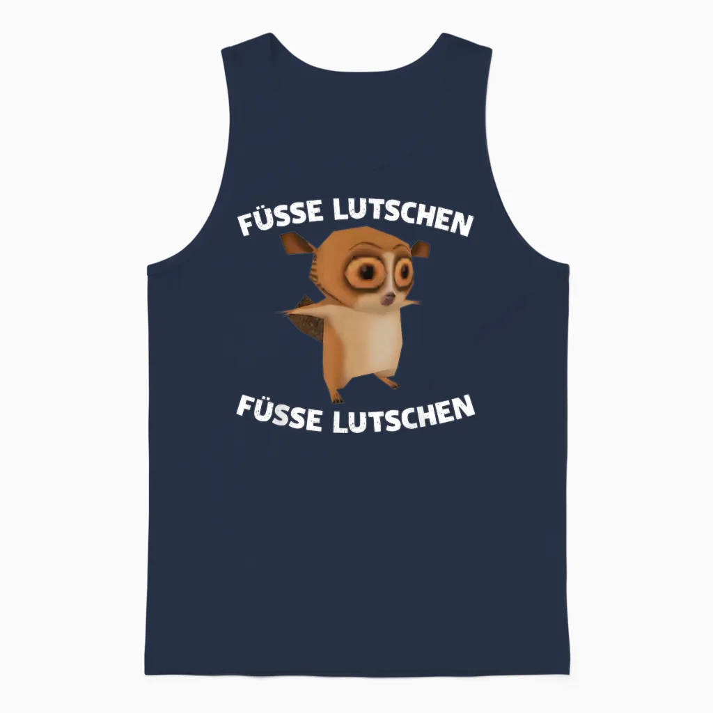 Feet Lutschen - Feet Lutschen X Lemur Meme Funny Unisex Tank Top in Navy