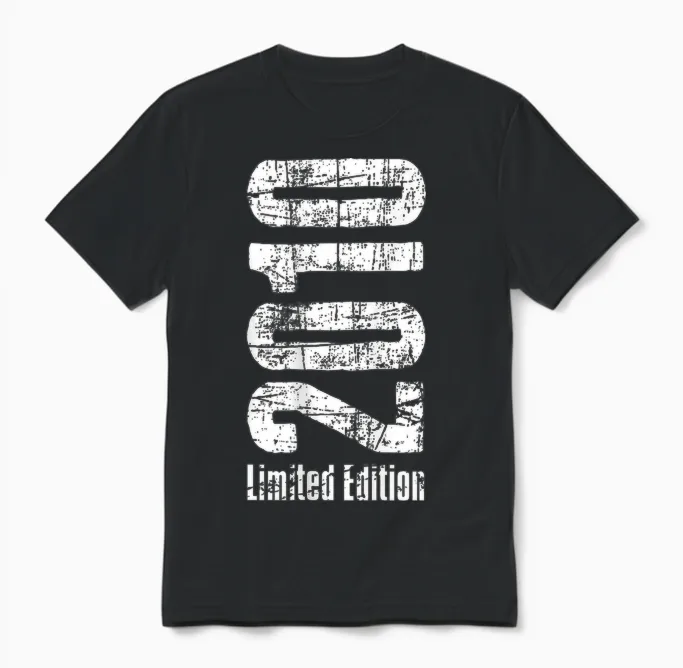 15 Years Boy Girl Birthday 15 Years Limited Edition 2010 Unisex T-Shirt in Black