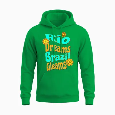 Rêves De Rio Brésil Brille été Tropical Rétro Unisex Hoodie - Irish Green