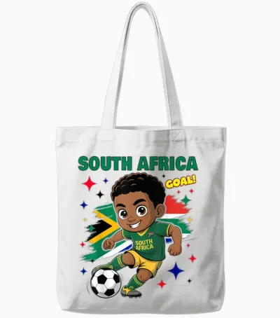 Südafrika Kid Goal Cartoon Südafrika Flagge Für Kinder Tote Bags - White