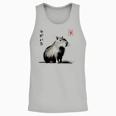 Kawaii Capybara Anime Japanisch Streetwear Lustig Capybara Unisex Tank Top - Ash