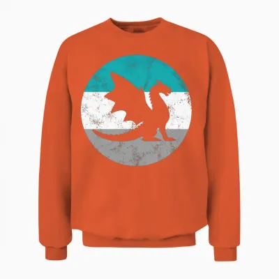 Dragon Retro for Men or Boys Unisex Sweatshirt - Orange