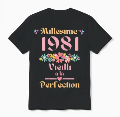 43 Ans Femme 1981 Idée Cadeau Anniversaire Drôle Humour Mama T-Shirt, Black, Female X-Small Unisex T-Shirt - Black
