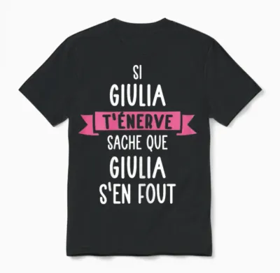 Gift Woman Humour Name Personalized Giulia Unisex T-Shirt - Black
